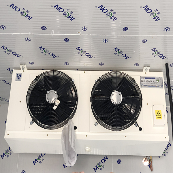 Resfriador de unidade de descarga dupla com ventiladores para câmara frigorífica